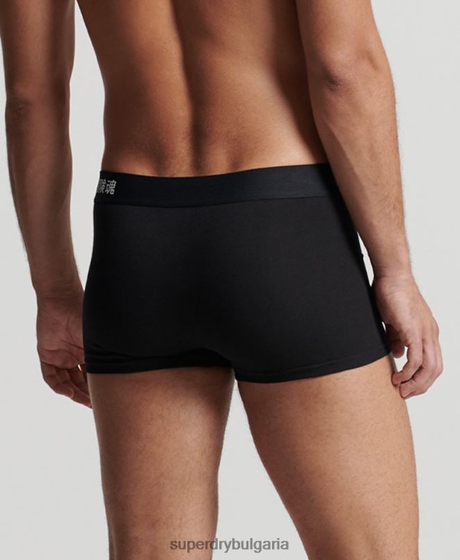 Superdry облекло N00H1777 черен мъже офсетна двойна опаковка от органичен памук