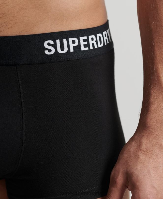 Superdry облекло N00H1777 черен мъже офсетна двойна опаковка от органичен памук