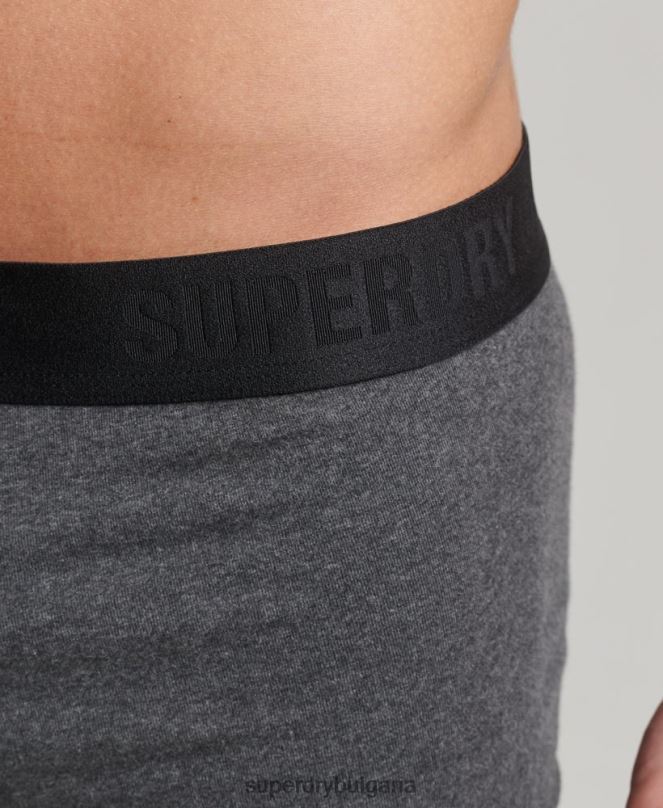 Superdry облекло N00H1778 тъмно сив мъже офсетна двойна опаковка от органичен памук