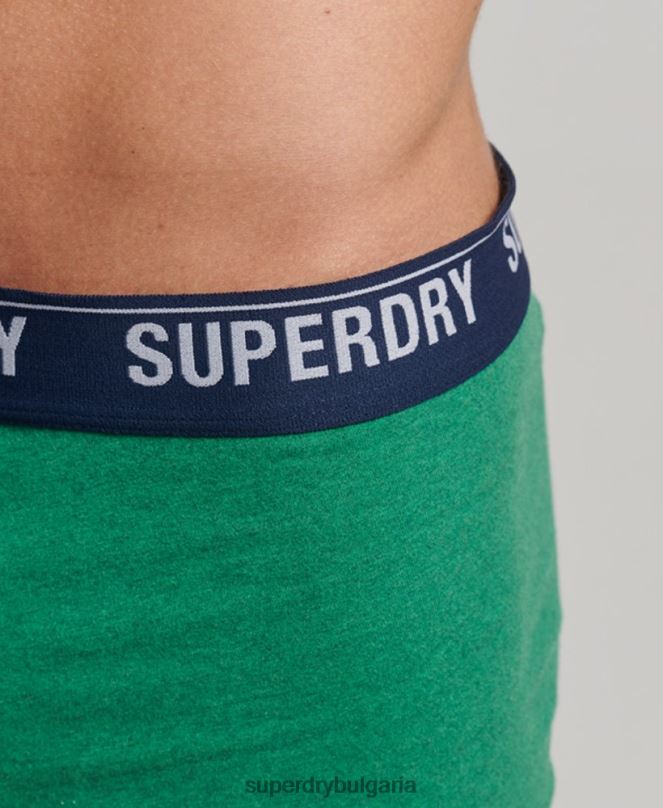 Superdry облекло N00H1779 зелено мъже органичен памук багажник мулти двойна опаковка