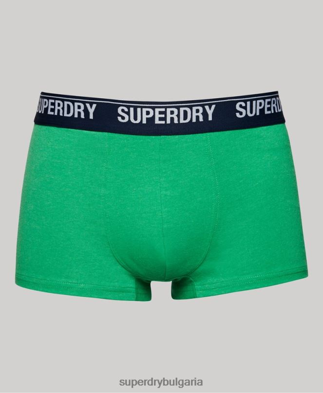 Superdry облекло N00H1779 зелено мъже органичен памук багажник мулти двойна опаковка