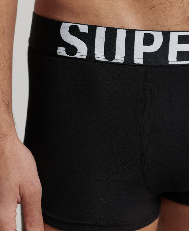 Superdry облекло N00H1780 черен мъже двойна опаковка с лого на багажника от органичен памук