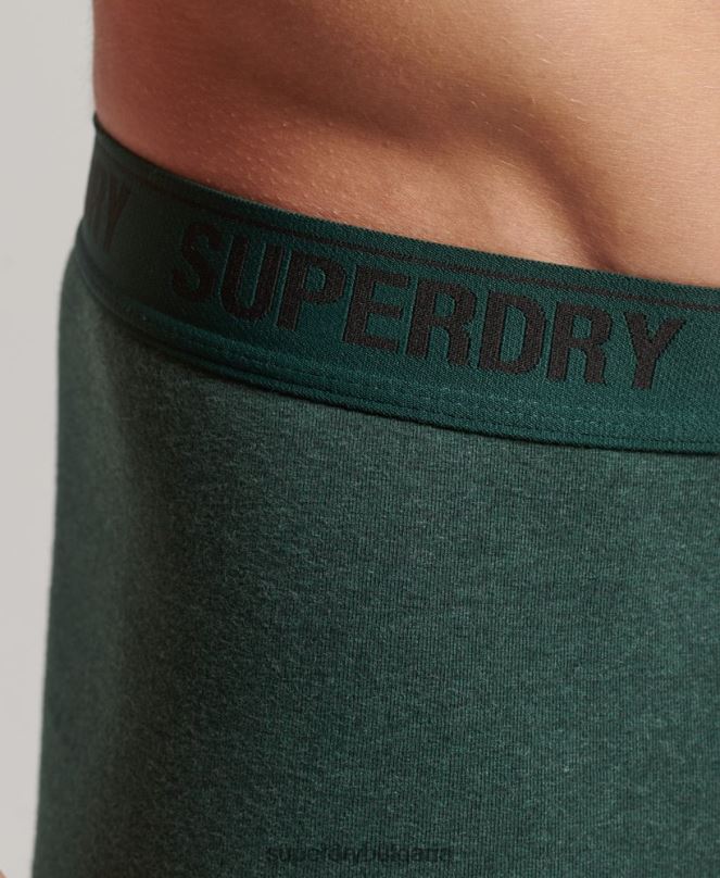 Superdry облекло N00H1781 зелено мъже органичен памук багажник мулти двойна опаковка