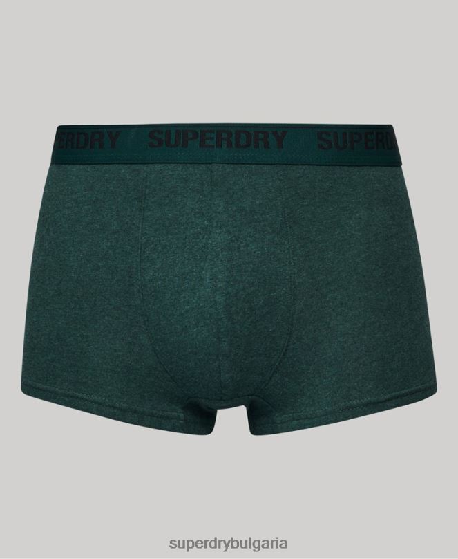 Superdry облекло N00H1781 зелено мъже органичен памук багажник мулти двойна опаковка