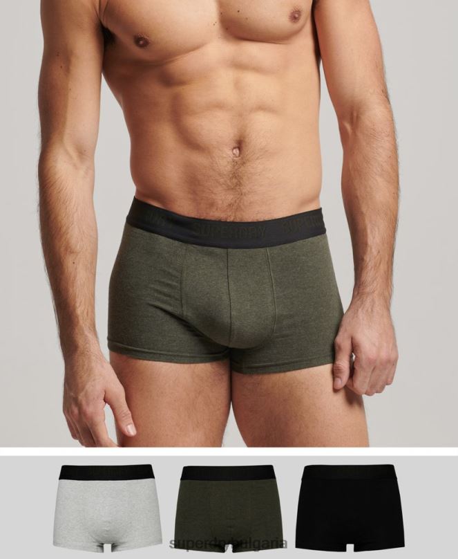 Superdry облекло N00H1786 черен мъже органичен памук багажник тройна опаковка