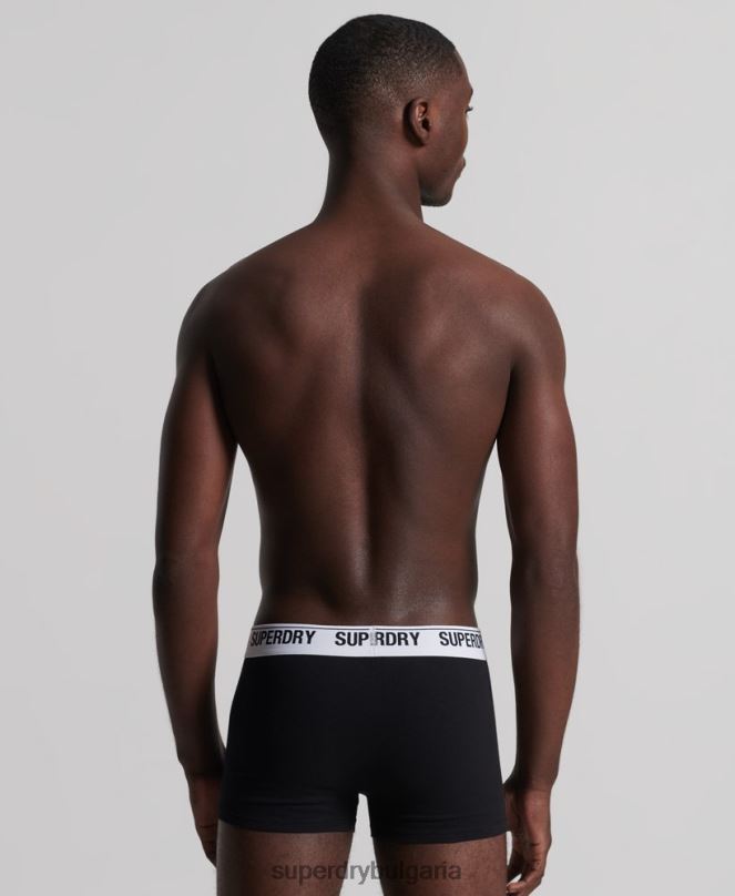 Superdry облекло N00H1787 черен мъже органичен памук багажник тройна опаковка