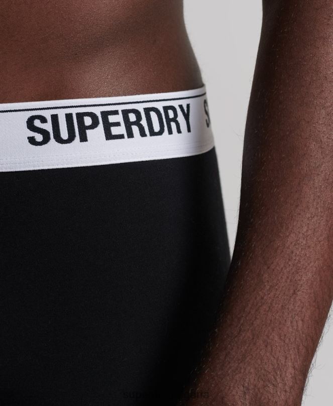 Superdry облекло N00H1787 черен мъже органичен памук багажник тройна опаковка