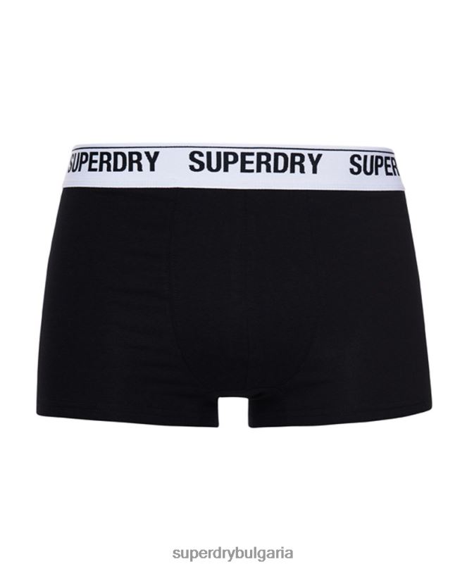 Superdry облекло N00H1787 черен мъже органичен памук багажник тройна опаковка