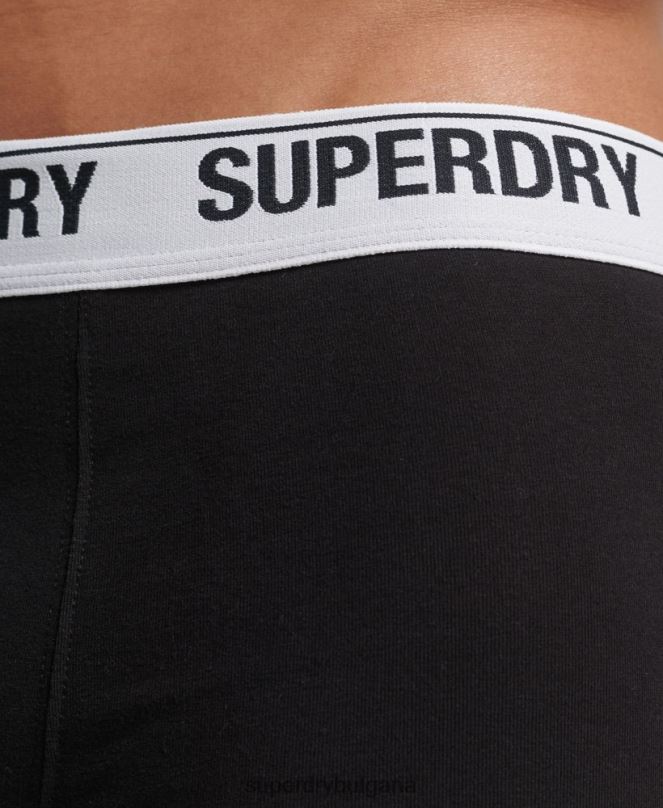Superdry облекло N00H1788 черен мъже органичен памук багажник тройна опаковка