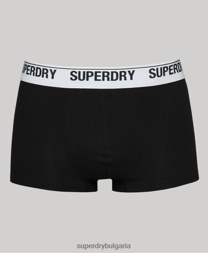 Superdry облекло N00H1788 черен мъже органичен памук багажник тройна опаковка