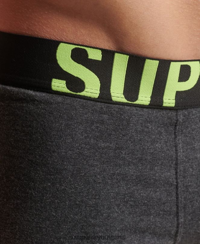 Superdry облекло N00H1796 сиво мъже двойна опаковка с лого на багажника от органичен памук