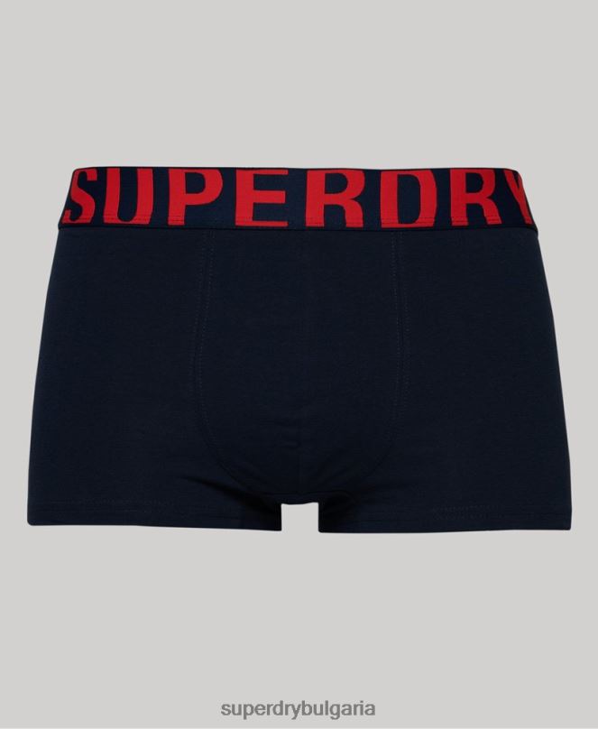 Superdry облекло N00H1797 военноморски флот мъже двойна опаковка с лого на багажника от органичен памук