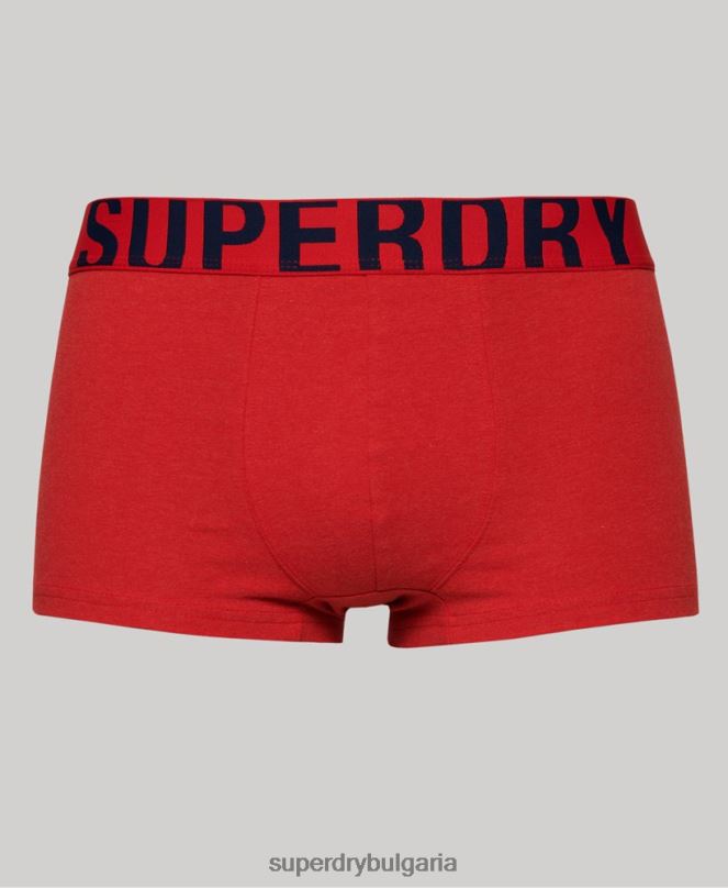 Superdry облекло N00H1797 военноморски флот мъже двойна опаковка с лого на багажника от органичен памук