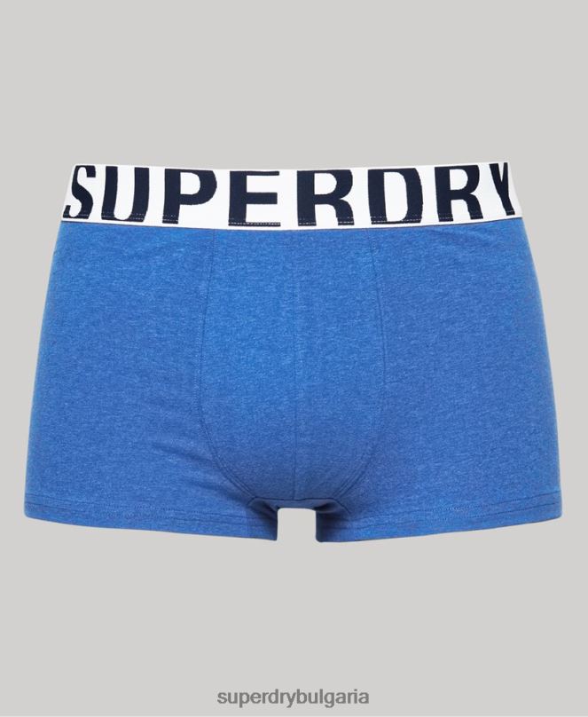 Superdry облекло N00H1798 син мъже двойна опаковка с лого на багажника от органичен памук