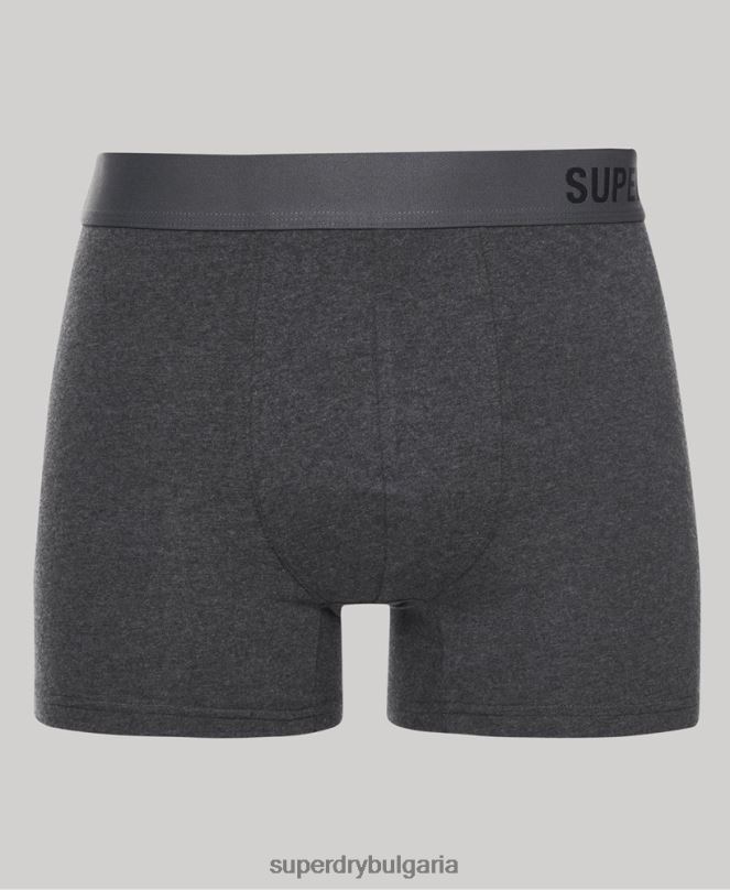 Superdry облекло N00H1824 черен мъже органичен памук офсет боксер двойна опаковка