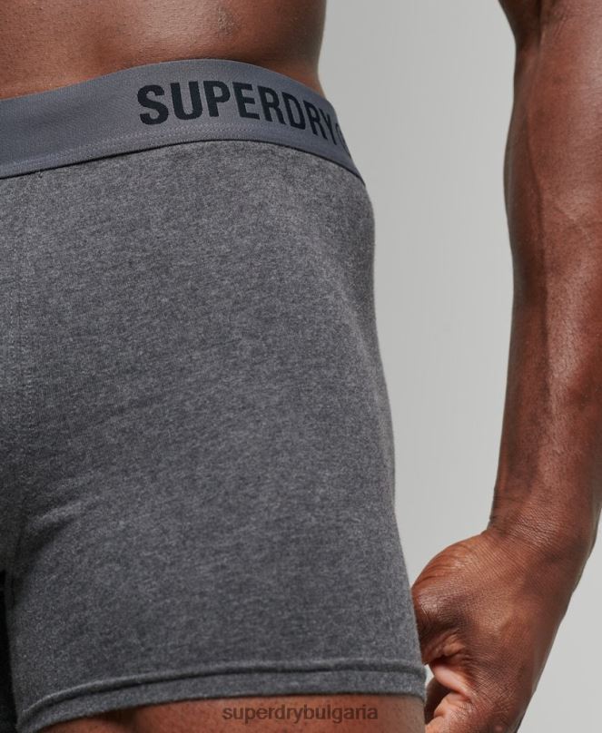 Superdry облекло N00H1824 черен мъже органичен памук офсет боксер двойна опаковка