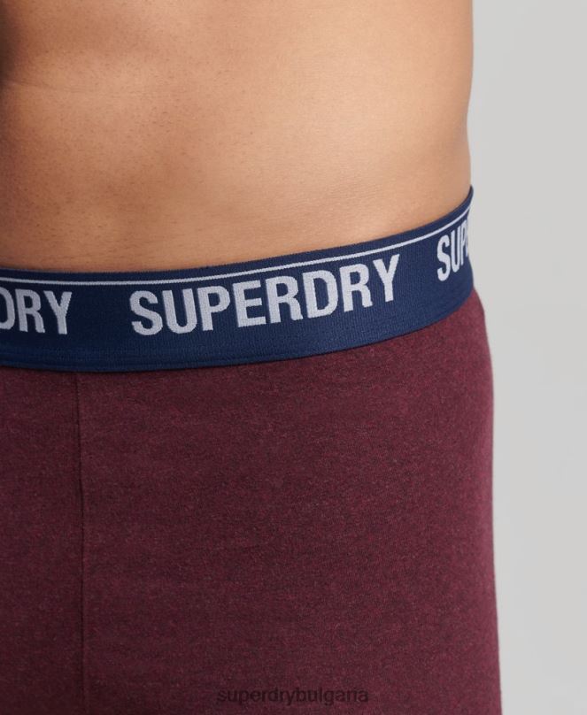 Superdry облекло N00H1833 червен мъже Двойна опаковка боксерка от органичен памук