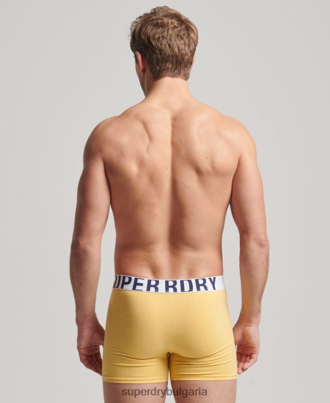 Superdry облекло N00H1835 син мъже боксерка от органичен памук с двойно лого двойна опаковка