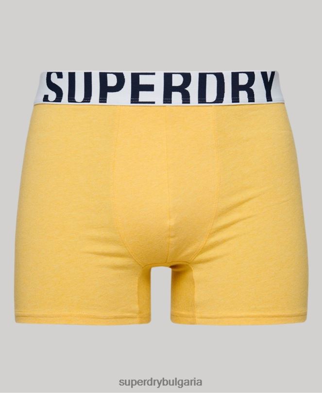 Superdry облекло N00H1835 син мъже боксерка от органичен памук с двойно лого двойна опаковка