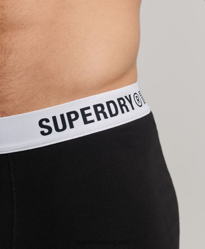 Superdry облекло N00H1836 черен мъже органичен памук офсет боксер двойна опаковка