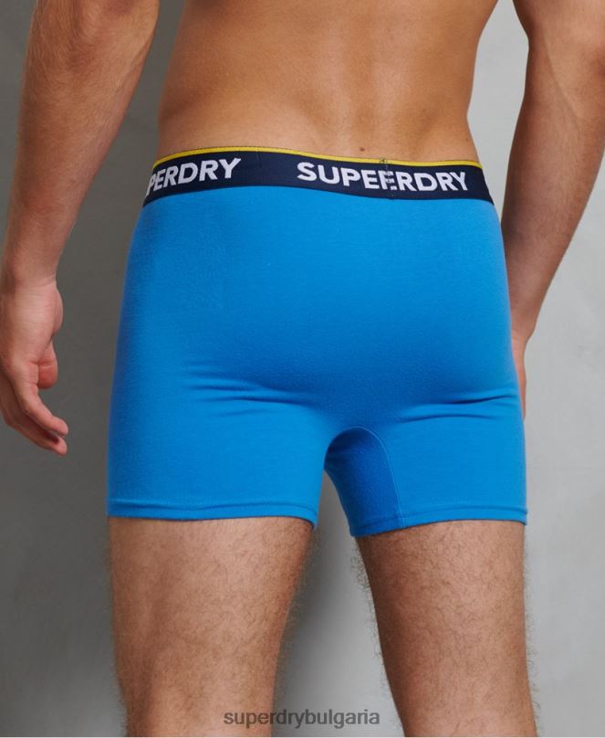 Superdry облекло N00H1850 син мъже двойна опаковка класически боксер от органичен памук