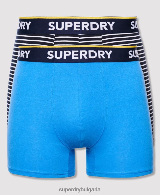 Superdry облекло N00H1850 син мъже двойна опаковка класически боксер от органичен памук
