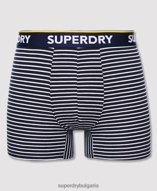 Superdry облекло N00H1850 син мъже двойна опаковка класически боксер от органичен памук