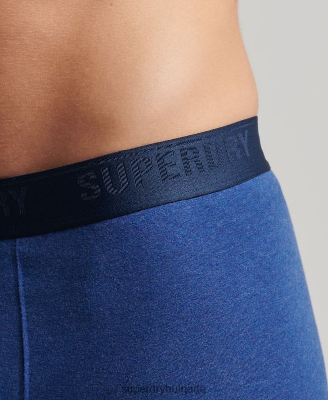 Superdry облекло N00H1858 син мъже органичен памук боксьор мулти троен пакет
