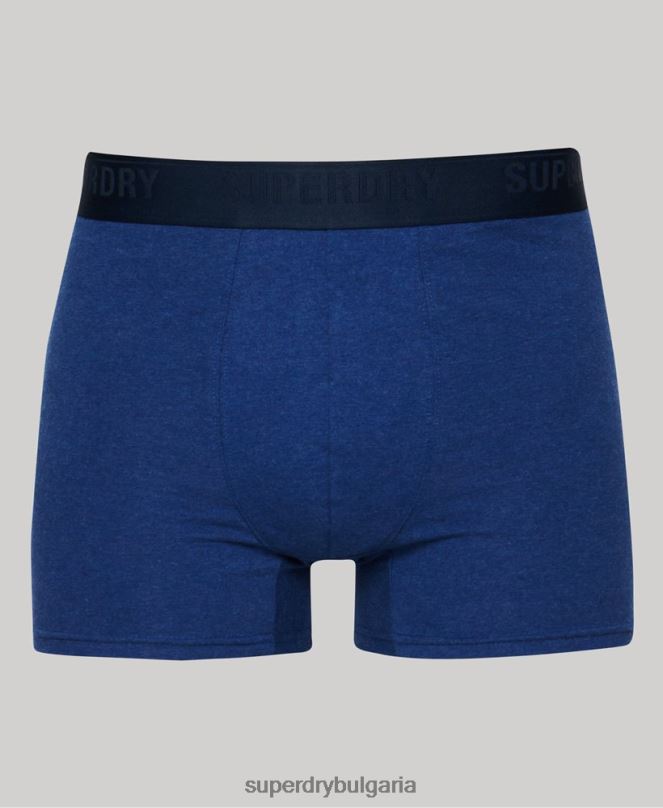 Superdry облекло N00H1858 син мъже органичен памук боксьор мулти троен пакет