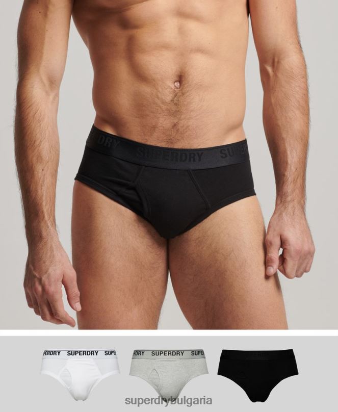 Superdry облекло N00H1862 черен мъже тройна опаковка от органичен памук
