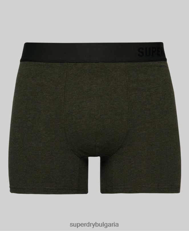Superdry облекло N00H1864 черен мъже органичен памук офсет боксер двойна опаковка