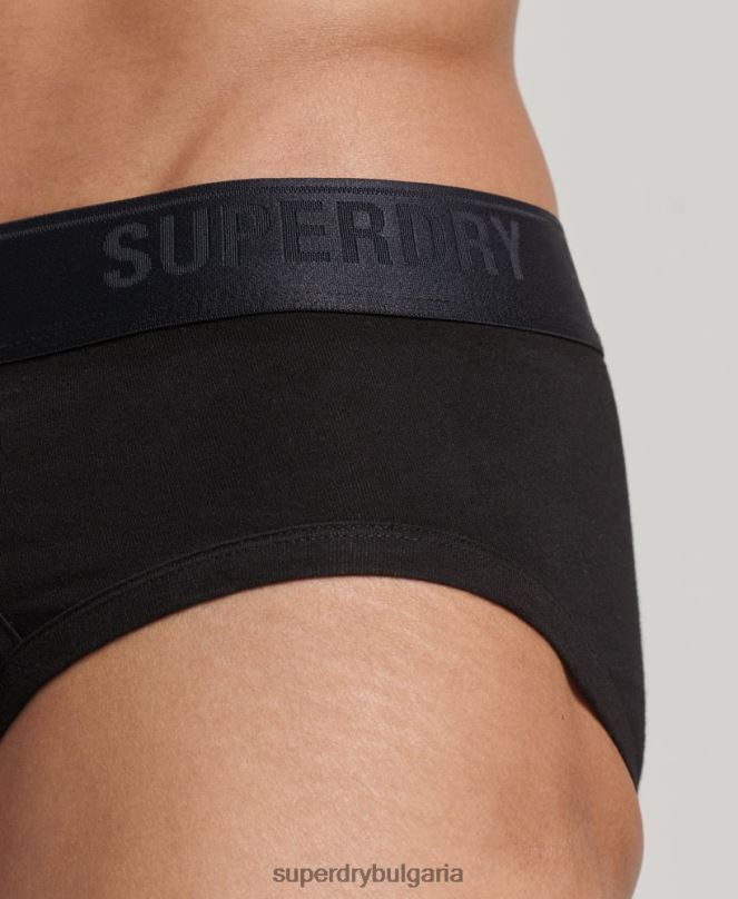 Superdry облекло N00H1866 черен мъже тройна опаковка от органичен памук