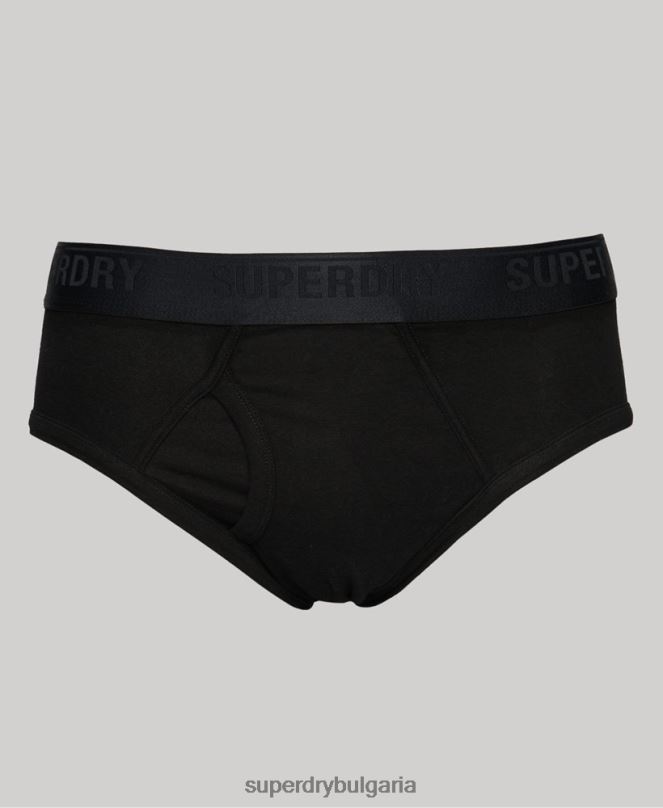 Superdry облекло N00H1866 черен мъже тройна опаковка от органичен памук
