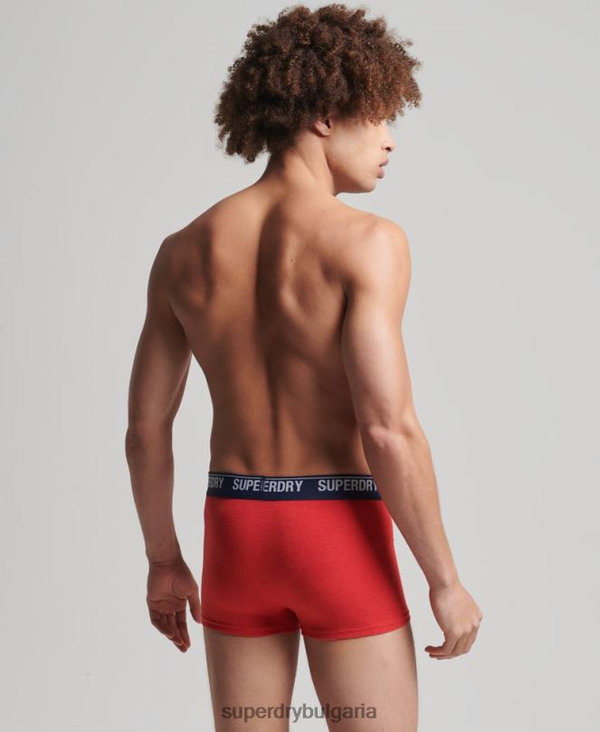 Superdry облекло N00H1867 червен мъже органичен памук багажник мулти двойна опаковка