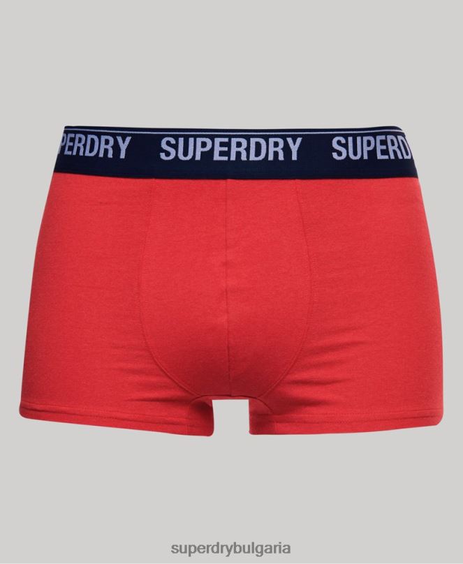Superdry облекло N00H1867 червен мъже органичен памук багажник мулти двойна опаковка