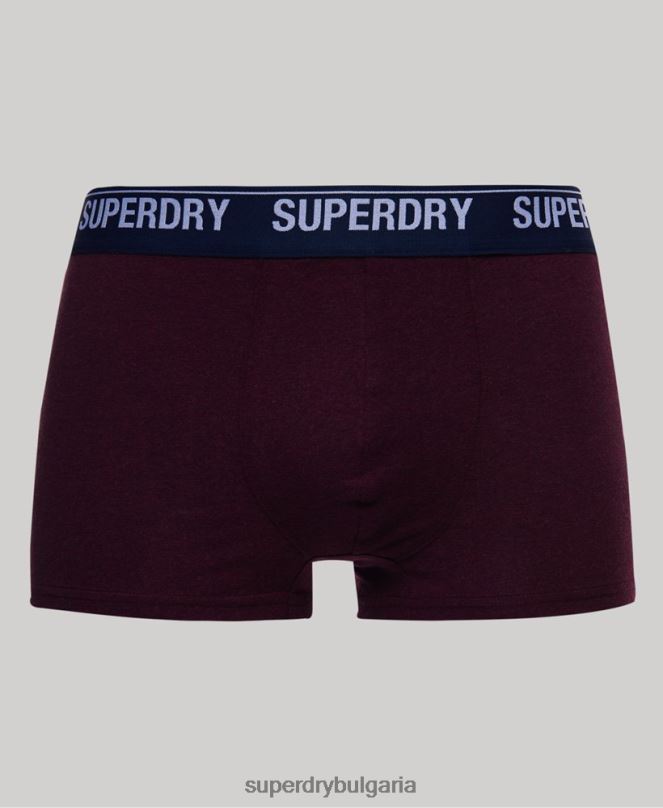 Superdry облекло N00H1867 червен мъже органичен памук багажник мулти двойна опаковка