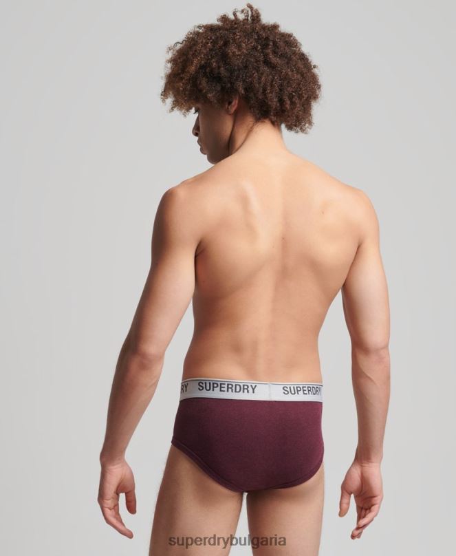 Superdry облекло N00H1871 червен мъже тройна опаковка от органичен памук