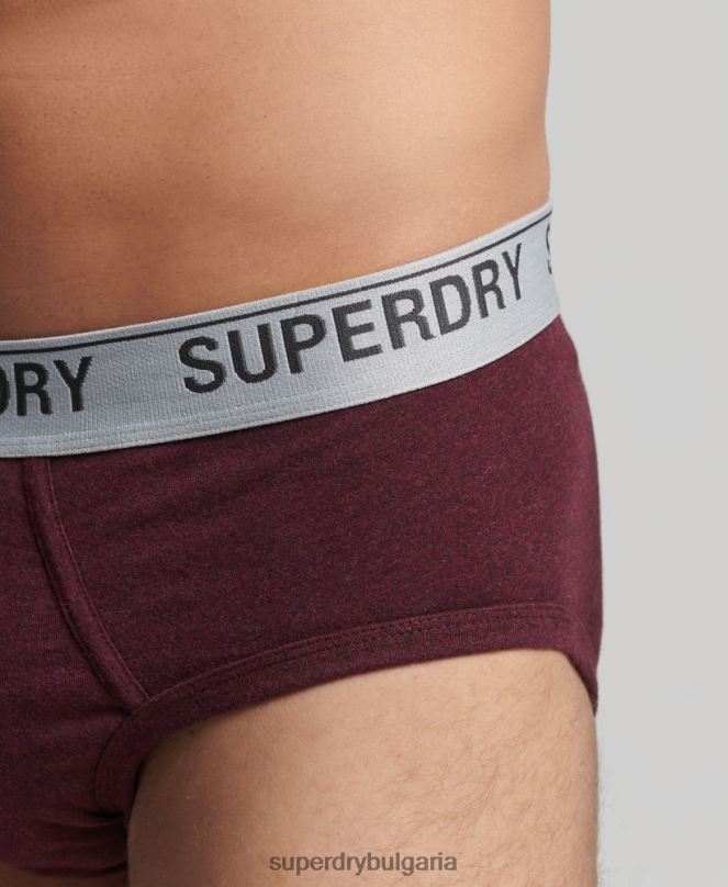 Superdry облекло N00H1871 червен мъже тройна опаковка от органичен памук