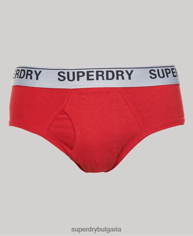Superdry облекло N00H1871 червен мъже тройна опаковка от органичен памук