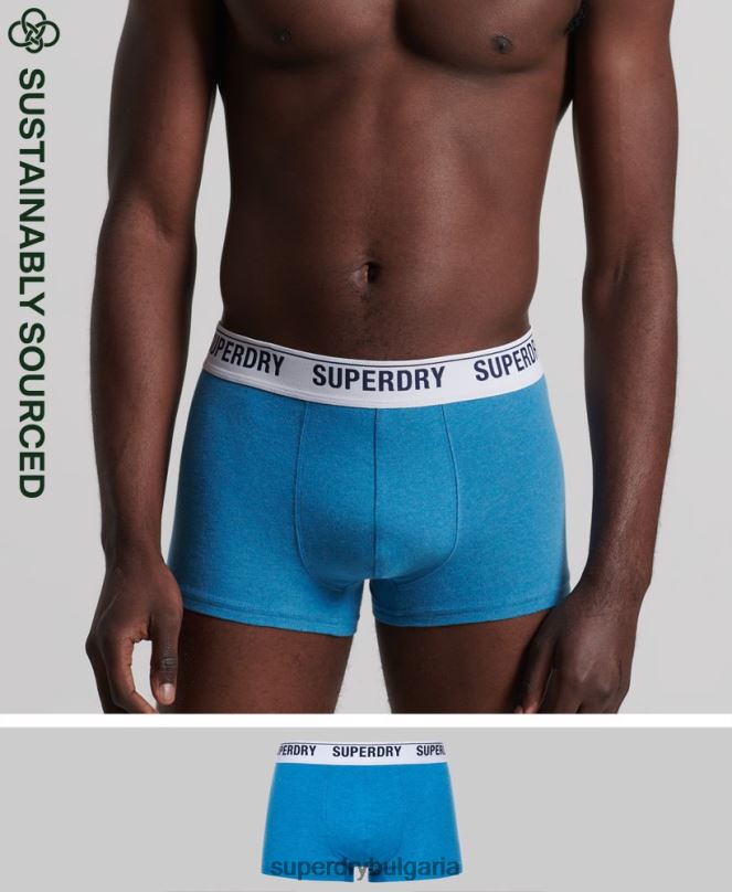 Superdry облекло N00H1877 син мъже органичен памук багажник единична опаковка