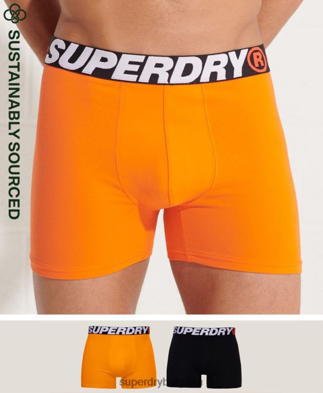 Superdry облекло N00H1881 оранжево мъже Двойна опаковка боксерка от органичен памук