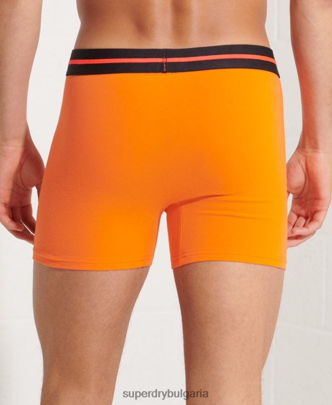 Superdry облекло N00H1881 оранжево мъже Двойна опаковка боксерка от органичен памук