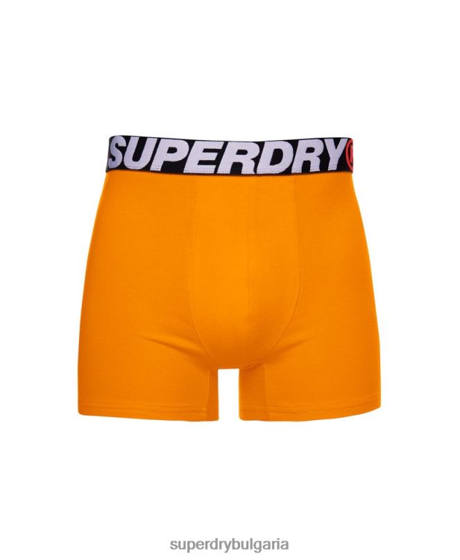 Superdry облекло N00H1881 оранжево мъже Двойна опаковка боксерка от органичен памук