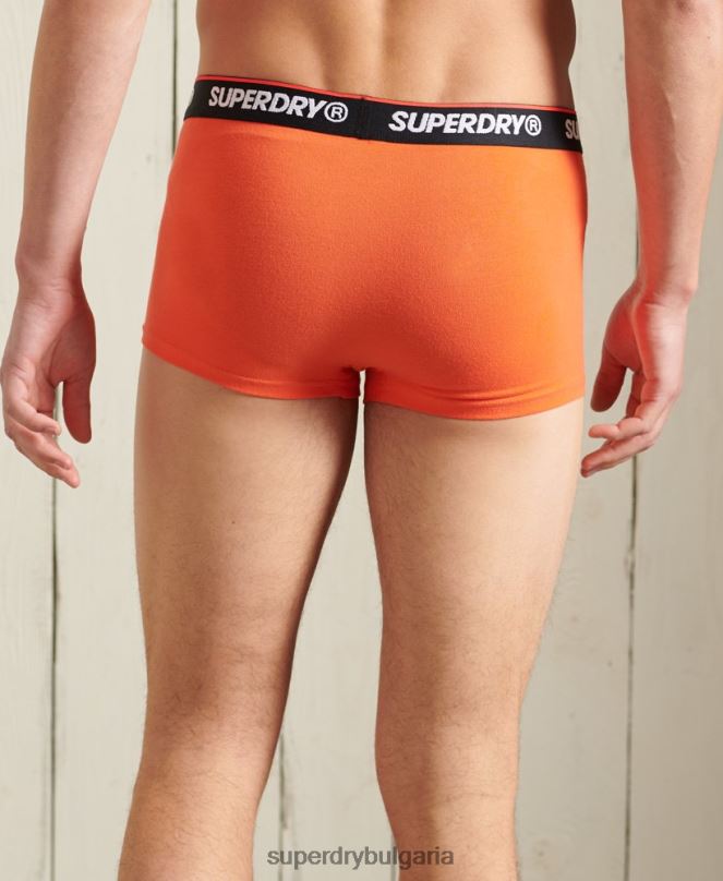 Superdry облекло N00H6498 оранжево мъже органичен памук класически багажник тройна опаковка