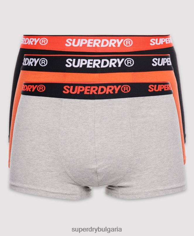 Superdry облекло N00H6498 оранжево мъже органичен памук класически багажник тройна опаковка