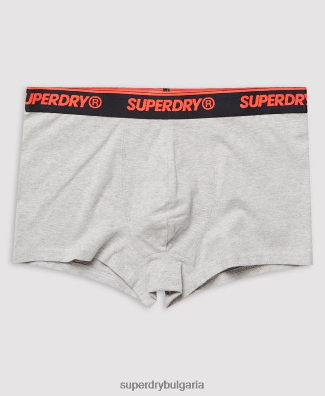 Superdry облекло N00H6498 оранжево мъже органичен памук класически багажник тройна опаковка