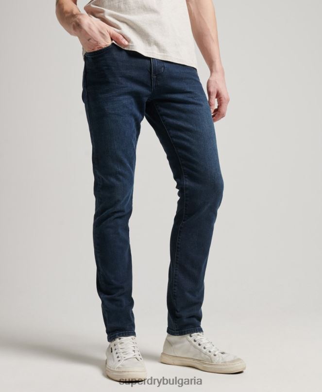 Superdry облекло N00H1205 тъмно синьо мъже тънки дънки от органичен памук