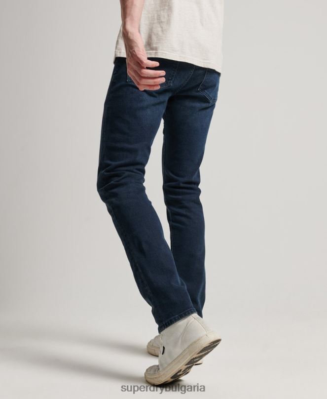 Superdry облекло N00H1205 тъмно синьо мъже тънки дънки от органичен памук