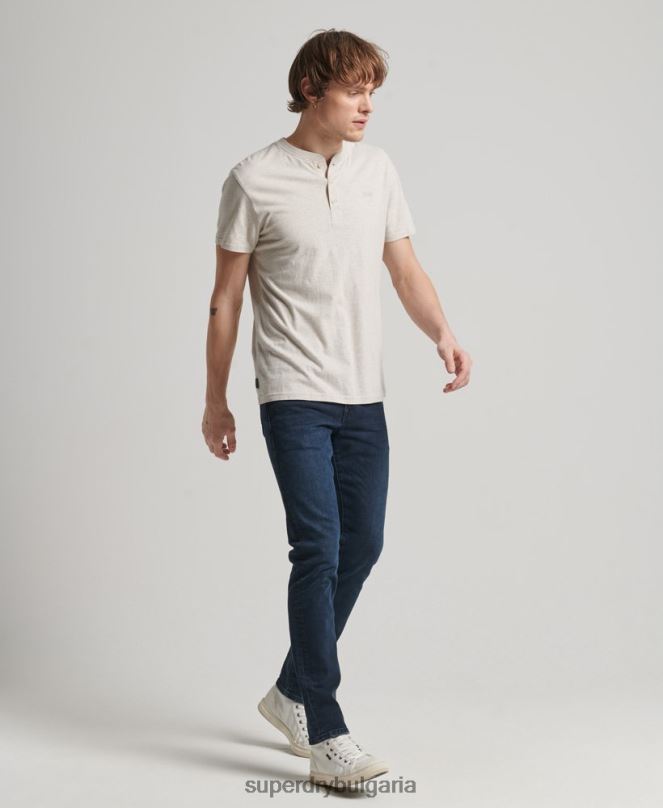 Superdry облекло N00H1205 тъмно синьо мъже тънки дънки от органичен памук