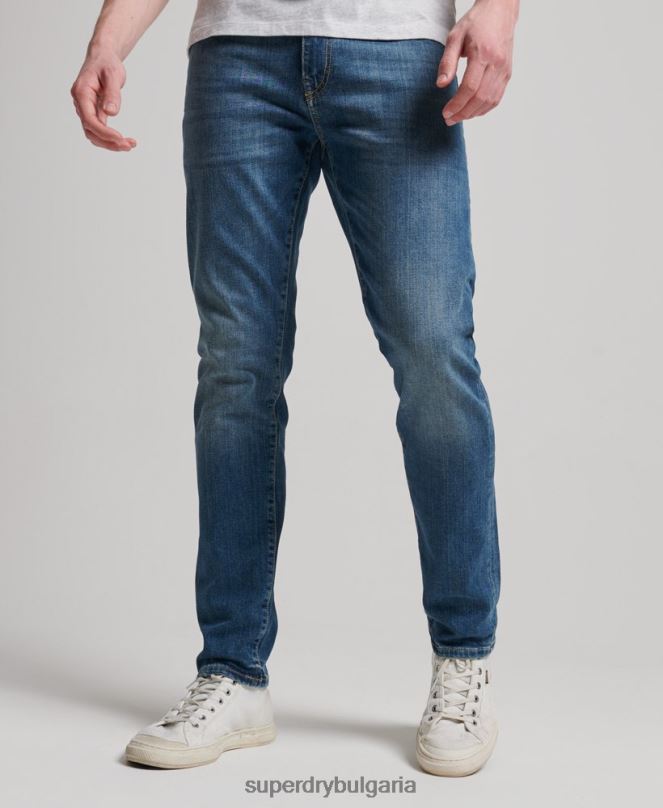 Superdry облекло N00H1207 син мъже тънки дънки от органичен памук